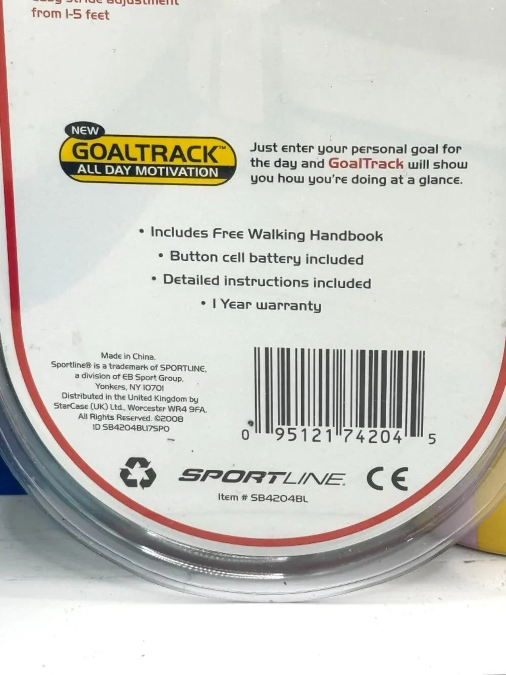 Sportline Calorie Counting Pedometer With GoalTrack & Security Leash Included